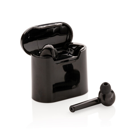 Liberty kabellose Kopfhörer in Ladebox schwarz bedrucken, Art.-Nr. P329.011