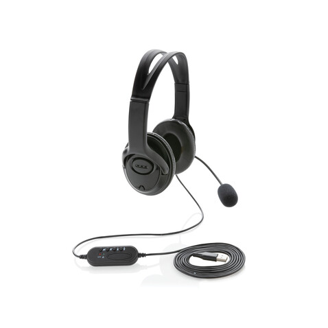 Over-Ear Headset mit Kabel schwarz bedrucken, Art.-Nr. P329.151 Over-Ear Headset mit Kabel schwarz bedrucken, Art.-Nr. P329.151