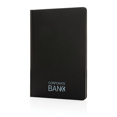 A5 Impact Steinpaper Hardcover Notizbuch schwarz bedrucken, Art.-Nr. P774.351 A5 Impact Steinpaper Hardcover Notizbuch schwarz bedrucken, Art.-Nr. P774.351