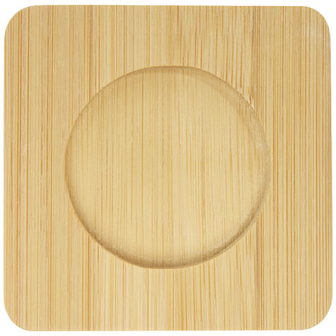 Manti 2-teiliger 100 ml doppelwandiger Glasbecher mit Bambusuntersetzer, transparent, natural bedrucken, Art.-Nr. 11331401 Manti 2-teiliger 100 ml doppelwandiger Glasbecher mit Bambusuntersetzer, transparent, natural bedrucken, Art.-Nr. 11331401