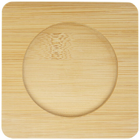 Manti 2-teiliger 250 ml doppelwandiger Glasbecher mit Bambusuntersetzer, transparent, natural bedrucken, Art.-Nr. 11331501 Manti 2-teiliger 250 ml doppelwandiger Glasbecher mit Bambusuntersetzer, transparent, natural bedrucken, Art.-Nr. 11331501