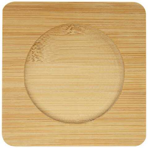 Manti 2-teiliger 350 ml doppelwandiger Glasbecher mit Bambusuntersetzer, transparent, natural bedrucken, Art.-Nr. 11331601 Manti 2-teiliger 350 ml doppelwandiger Glasbecher mit Bambusuntersetzer, transparent, natural bedrucken, Art.-Nr. 11331601