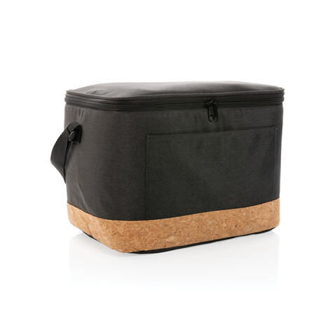 Impact AWARE™ XL RPET Two-Tone Kühltasche mit Korkdetail schwarz bedrucken, Art.-Nr. P422.351