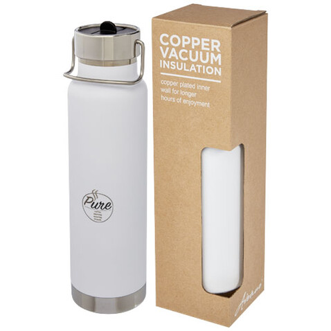 Thor 750 ml Kupfer-Vakuum Sportflasche mit Trinkhalm, weiss bedrucken, Art.-Nr. 10073201 Thor 750 ml Kupfer-Vakuum Sportflasche mit Trinkhalm, weiss bedrucken, Art.-Nr. 10073201