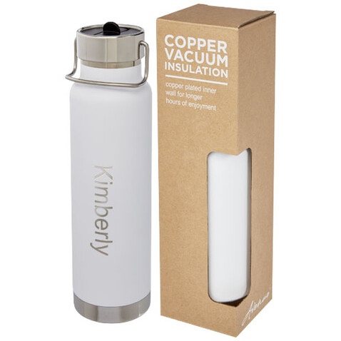 Thor 750 ml Kupfer-Vakuum Sportflasche mit Trinkhalm, weiss bedrucken, Art.-Nr. 10073201 Thor 750 ml Kupfer-Vakuum Sportflasche mit Trinkhalm, weiss bedrucken, Art.-Nr. 10073201