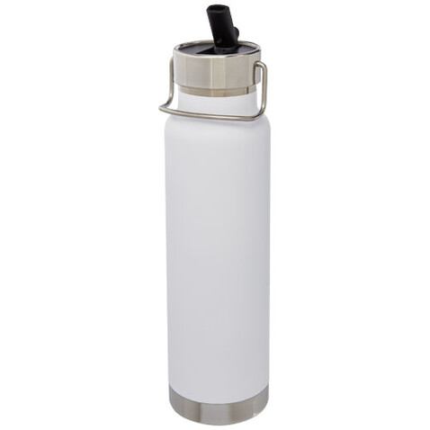 Thor 750 ml Kupfer-Vakuum Sportflasche mit Trinkhalm, weiss bedrucken, Art.-Nr. 10073201 Thor 750 ml Kupfer-Vakuum Sportflasche mit Trinkhalm, weiss bedrucken, Art.-Nr. 10073201
