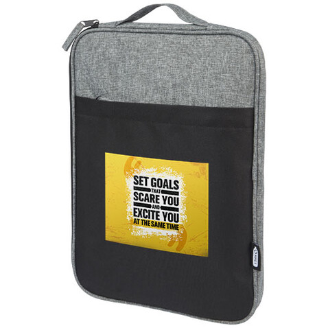 Reclaim 14" GRS recycelte Laptophülle 2,5 L, schwarz, heather grau bedrucken, Art.-Nr. 12065490