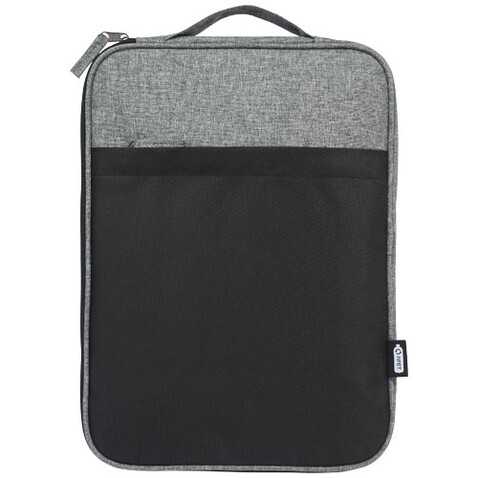 Reclaim 14" GRS recycelte Laptophülle 2,5 L, schwarz, heather grau bedrucken, Art.-Nr. 12065490