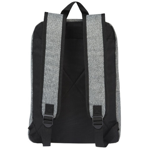 Reclaim 15" GRS recycelter Laptop Rucksack 14 L, schwarz, heather grau bedrucken, Art.-Nr. 12065590 Reclaim 15" GRS recycelter Laptop Rucksack 14 L, schwarz, heather grau bedrucken, Art.-Nr. 12065590