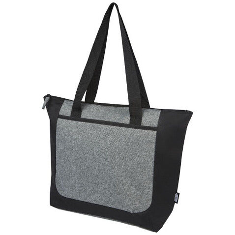 Reclaim GRS recycelte Tragetasche mit Reißverschluss 15 L, schwarz, heather grau bedrucken, Art.-Nr. 12065790 Reclaim GRS recycelte Tragetasche mit Reißverschluss 15 L, schwarz, heather grau bedrucken, Art.-Nr. 12065790