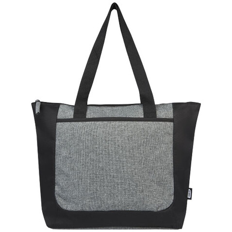 Reclaim GRS recycelte Tragetasche mit Reißverschluss 15 L, schwarz, heather grau bedrucken, Art.-Nr. 12065790 Reclaim GRS recycelte Tragetasche mit Reißverschluss 15 L, schwarz, heather grau bedrucken, Art.-Nr. 12065790