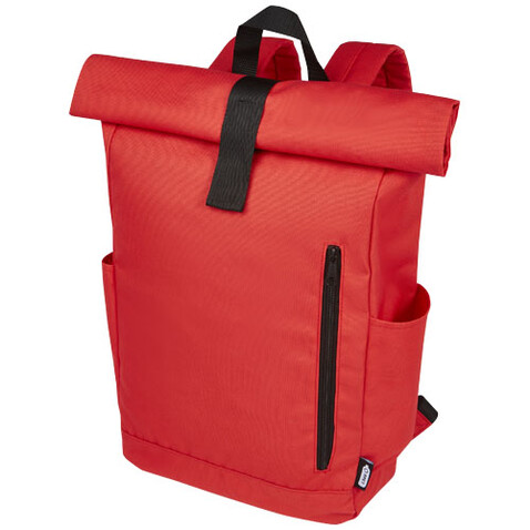 Byron 15,6" GRS RPET Roll-Top Rucksack 18 L, rot bedrucken, Art.-Nr. 12065921 Byron 15,6" GRS RPET Roll-Top Rucksack 18 L, rot bedrucken, Art.-Nr. 12065921