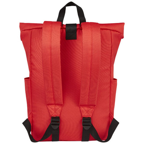 Byron 15,6" GRS RPET Roll-Top Rucksack 18 L, rot bedrucken, Art.-Nr. 12065921 Byron 15,6" GRS RPET Roll-Top Rucksack 18 L, rot bedrucken, Art.-Nr. 12065921
