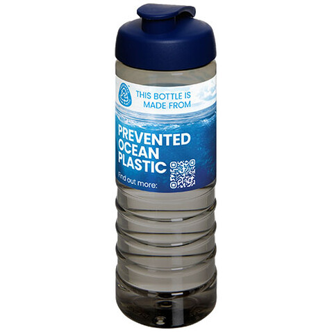 H2O Active® Eco Treble 750 ml Sportflasche mit Stülpdeckel, kohle, blau bedrucken, Art.-Nr. 21047904 H2O Active® Eco Treble 750 ml Sportflasche mit Stülpdeckel, kohle, blau bedrucken, Art.-Nr. 21047904