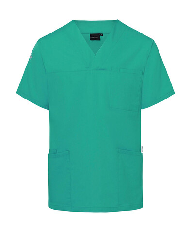Karlowsky Men`s Slip-on Tunic Essential Short Sl., Emerald Green, 5XL bedrucken, Art.-Nr. 028675012