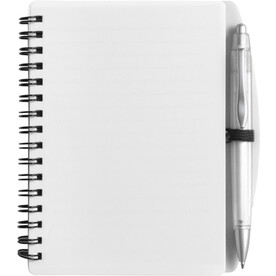 Notizbuch aus Kunststoff Kimora – Weiß bedrucken, Art.-Nr. 002999999_5139