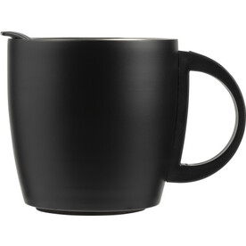Doppelwandiger Kaffeebecher aus Edelstahl (350 ml) Rania – Schwarz bedrucken, Art.-Nr. 001999999_8227