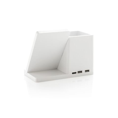 Ontario 10W Wireless Charger aus Bambus und RCS Kunststoff weiß bedrucken, Art.-Nr. P308.403 Ontario 10W Wireless Charger aus Bambus und RCS Kunststoff weiß bedrucken, Art.-Nr. P308.403