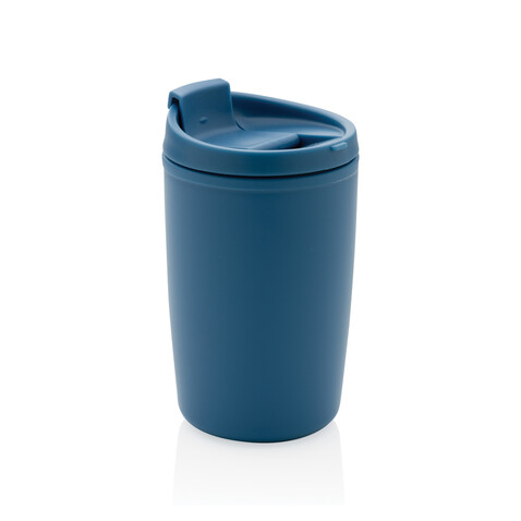 GRS recycelter PP-Becher mit Flip-Deckel blau bedrucken, Art.-Nr. P433.085 GRS recycelter PP-Becher mit Flip-Deckel blau bedrucken, Art.-Nr. P433.085
