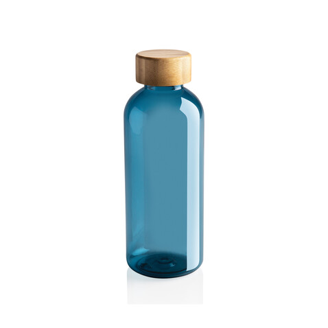 RCS rPET Flasche mit Bambus-Deckel blau bedrucken, Art.-Nr. P433.095 RCS rPET Flasche mit Bambus-Deckel blau bedrucken, Art.-Nr. P433.095