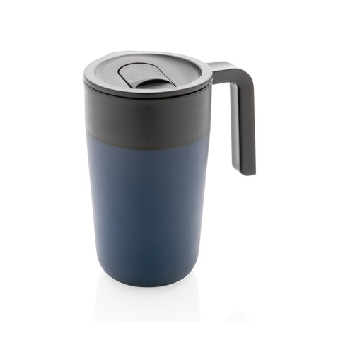 GRS recycelte PP und Stainless Steel Tasse mit Griff navy blau bedrucken, Art.-Nr. P433.235 GRS recycelte PP und Stainless Steel Tasse mit Griff navy blau bedrucken, Art.-Nr. P433.235
