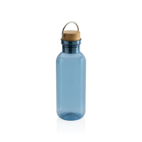 RCS rPET Flasche with Bambusdeckel und Griff blau bedrucken, Art.-Nr. P433.265 RCS rPET Flasche with Bambusdeckel und Griff blau bedrucken, Art.-Nr. P433.265