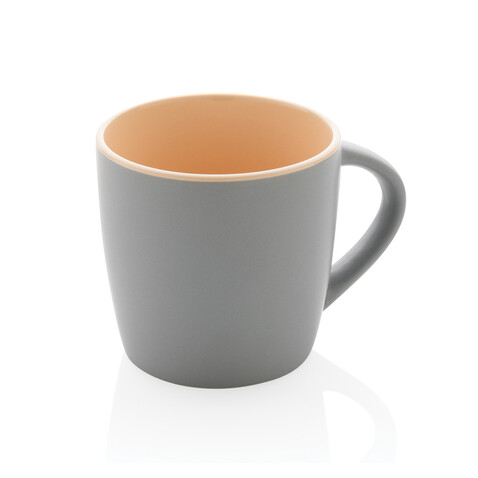 Keramiktasse innen coloriert, 300ml braun, grau bedrucken, Art.-Nr. P434.009 Keramiktasse innen coloriert, 300ml braun, grau bedrucken, Art.-Nr. P434.009