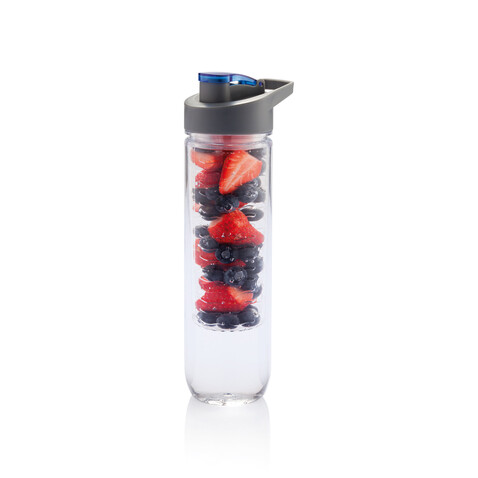 Wasserflasche mit Aromafach blau bedrucken, Art.-Nr. P436.055 Wasserflasche mit Aromafach blau bedrucken, Art.-Nr. P436.055
