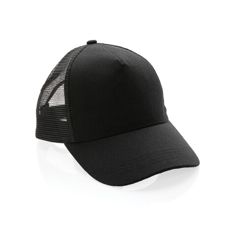 Impact AWARE™ 190gr Brushed rCotton 5 Panel Trucker-Cap schwarz bedrucken, Art.-Nr. P453.351 Impact AWARE™ 190gr Brushed rCotton 5 Panel Trucker-Cap schwarz bedrucken, Art.-Nr. P453.351