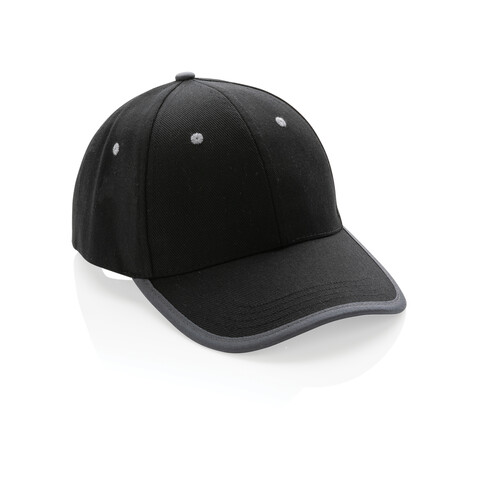 Impact AWARE™ 280gr Brushed rCotton 6 Panel Kontrast-Cap schwarz bedrucken, Art.-Nr. P453.361 Impact AWARE™ 280gr Brushed rCotton 6 Panel Kontrast-Cap schwarz bedrucken, Art.-Nr. P453.361