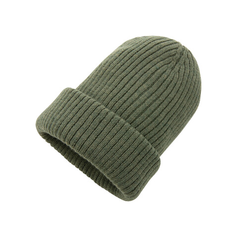 Impact AWARE™ Polylana® doppelt gestrickte Mütze grün bedrucken, Art.-Nr. P453.397 Impact AWARE™ Polylana® doppelt gestrickte Mütze grün bedrucken, Art.-Nr. P453.397