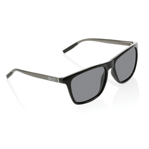 Swiss Peak polarisierte Sonnenbrille aus RCS Kunststoff schwarz bedrucken, Art.-Nr. P453.981 Swiss Peak polarisierte Sonnenbrille aus RCS Kunststoff schwarz bedrucken, Art.-Nr. P453.981