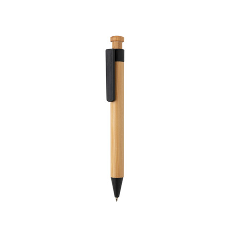 Bambus Stift mit Wheatstraw-Clip schwarz bedrucken, Art.-Nr. P610.541 Bambus Stift mit Wheatstraw-Clip schwarz bedrucken, Art.-Nr. P610.541