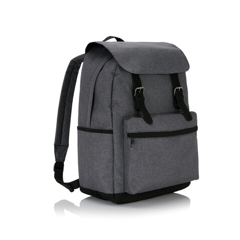 Laptop Rucksack mit magnetischen Schnallenverschlüssen grau bedrucken, Art.-Nr. P706.142 Laptop Rucksack mit magnetischen Schnallenverschlüssen grau bedrucken, Art.-Nr. P706.142
