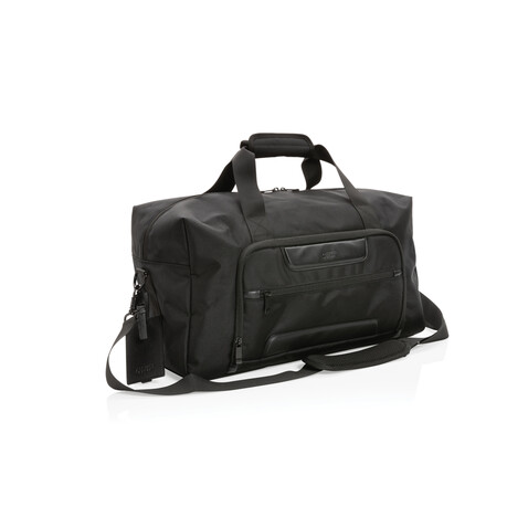 Swiss Peak AWARE™ RPET Voyager Wochenendtasche schwarz bedrucken, Art.-Nr. P707.121
