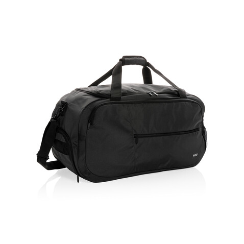 Swiss Peak AWARE™ RPET Sporttasche schwarz bedrucken, Art.-Nr. P707.151 Swiss Peak AWARE™ RPET Sporttasche schwarz bedrucken, Art.-Nr. P707.151