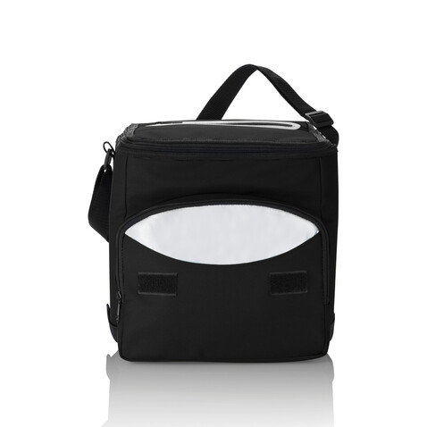 Kühltasche faltbar schwarz, silber bedrucken, Art.-Nr. P733.191