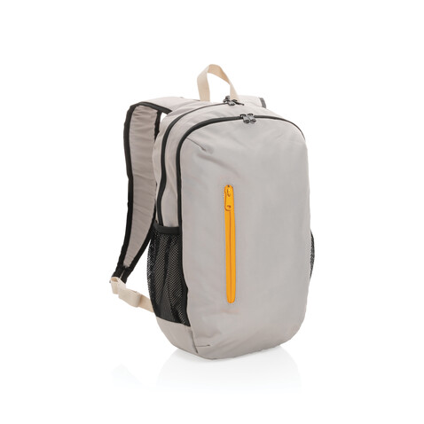 Impact AWARE™ 300D RPET Casual Rucksack weiß, orange bedrucken, Art.-Nr. P760.170 Impact AWARE™ 300D RPET Casual Rucksack weiß, orange bedrucken, Art.-Nr. P760.170