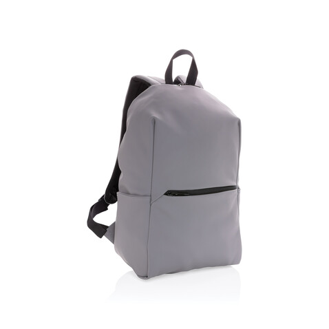 Schicker PU 15.6" Laptop-Rucksack grau bedrucken, Art.-Nr. P762.572 Schicker PU 15.6" Laptop-Rucksack grau bedrucken, Art.-Nr. P762.572