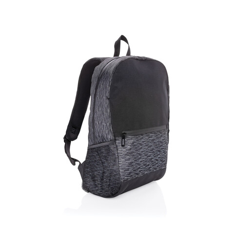 Reflektierender RPET Laptop-Rucksack mit AWARE™ Tracer schwarz bedrucken, Art.-Nr. P762.601 Reflektierender RPET Laptop-Rucksack mit AWARE™ Tracer schwarz bedrucken, Art.-Nr. P762.601