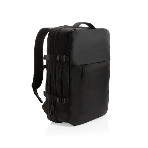 Swiss Peak AWARE™ RPET 15.6" erweiterbarer Wochenendrucksack schwarz bedrucken, Art.-Nr. P762.791 Swiss Peak AWARE™ RPET 15.6" erweiterbarer Wochenendrucksack schwarz bedrucken, Art.-Nr. P762.791
