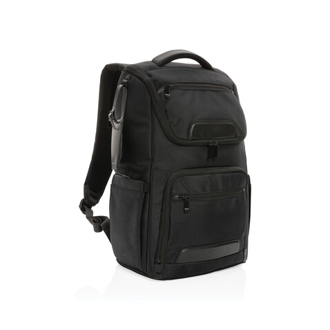 Swiss Peak AWARE™ RPET Voyager 15.6" Laptop Rucksack schwarz bedrucken, Art.-Nr. P762.881 Swiss Peak AWARE™ RPET Voyager 15.6" Laptop Rucksack schwarz bedrucken, Art.-Nr. P762.881