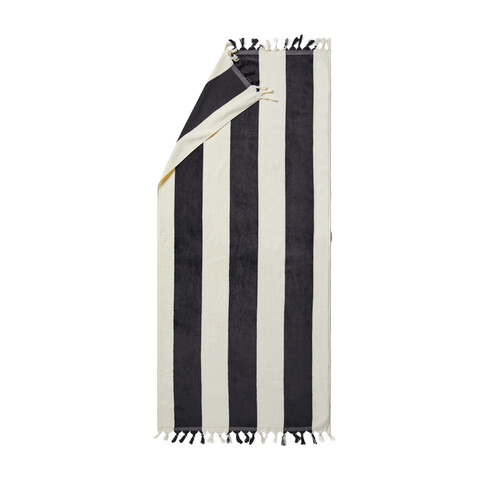 VINGA Valmer Strandtuch 450gr/m² schwarz, beige bedrucken, Art.-Nr. 8053 VINGA Valmer Strandtuch 450gr/m² schwarz, beige bedrucken, Art.-Nr. 8053