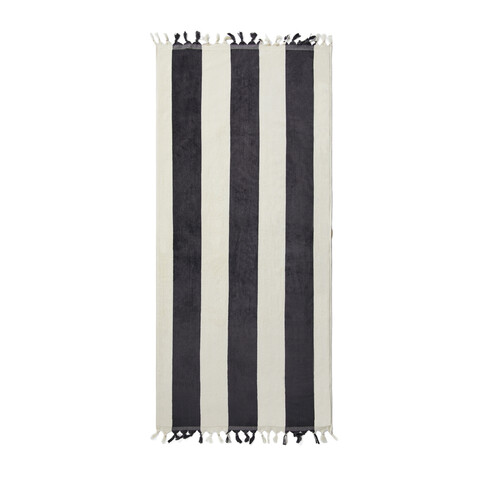 VINGA Valmer Strandtuch 450gr/m² schwarz, beige bedrucken, Art.-Nr. 8053 VINGA Valmer Strandtuch 450gr/m² schwarz, beige bedrucken, Art.-Nr. 8053