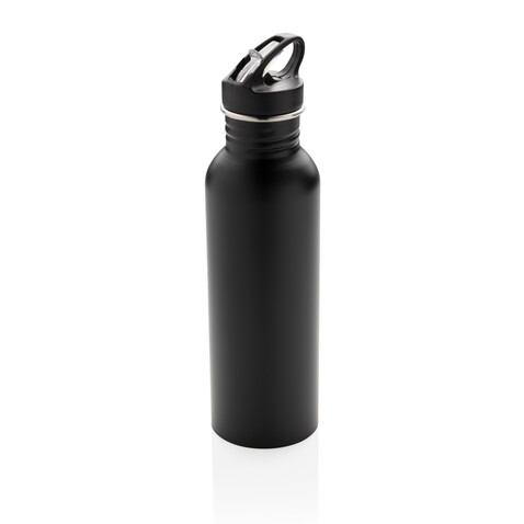 Deluxe Sportflasche aus Edelstahl schwarz bedrucken, Art.-Nr. P436.421