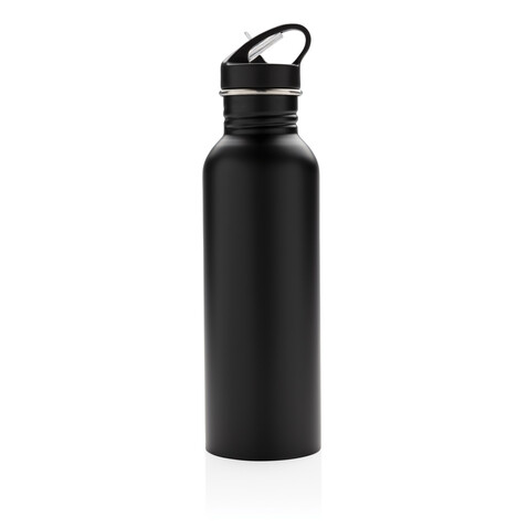 Deluxe Sportflasche aus Edelstahl schwarz bedrucken, Art.-Nr. P436.421