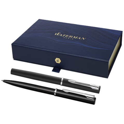 Waterman Allure Tintenroller und Kugelschreiber - Set (schwarze Mine), schwarz bedrucken, Art.-Nr. 10782455 Waterman Allure Tintenroller und Kugelschreiber - Set (schwarze Mine), schwarz bedrucken, Art.-Nr. 10782455