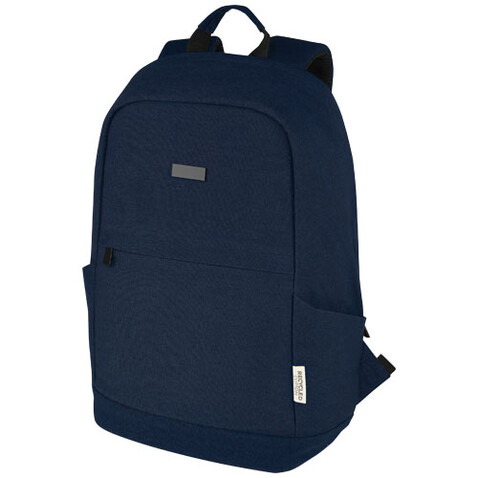 Joey 15,6 Zoll Anti-Diebstahl Laptop Rucksack 18 L aus GRS-recyceltem Canvas, navy bedrucken, Art.-Nr. 12067755 Joey 15,6 Zoll Anti-Diebstahl Laptop Rucksack 18 L aus GRS-recyceltem Canvas, navy bedrucken, Art.-Nr. 12067755