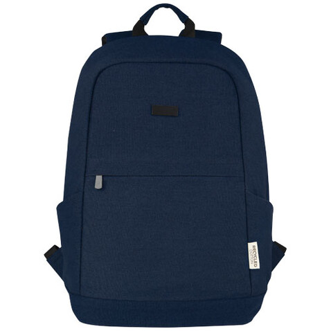 Joey 15,6 Zoll Anti-Diebstahl Laptop Rucksack 18 L aus GRS-recyceltem Canvas, navy bedrucken, Art.-Nr. 12067755 Joey 15,6 Zoll Anti-Diebstahl Laptop Rucksack 18 L aus GRS-recyceltem Canvas, navy bedrucken, Art.-Nr. 12067755