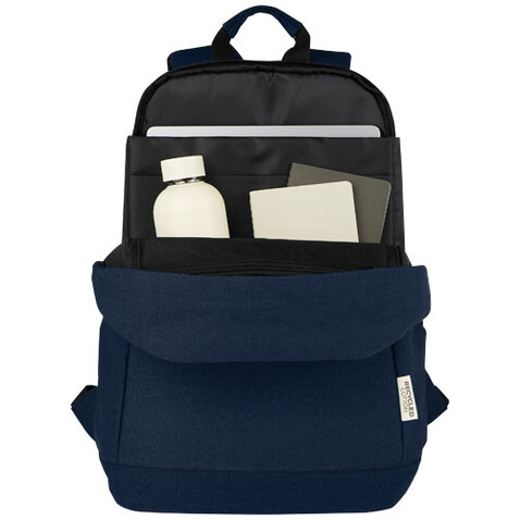 Joey 15,6 Zoll Anti-Diebstahl Laptop Rucksack 18 L aus GRS-recyceltem Canvas, navy bedrucken, Art.-Nr. 12067755 Joey 15,6 Zoll Anti-Diebstahl Laptop Rucksack 18 L aus GRS-recyceltem Canvas, navy bedrucken, Art.-Nr. 12067755